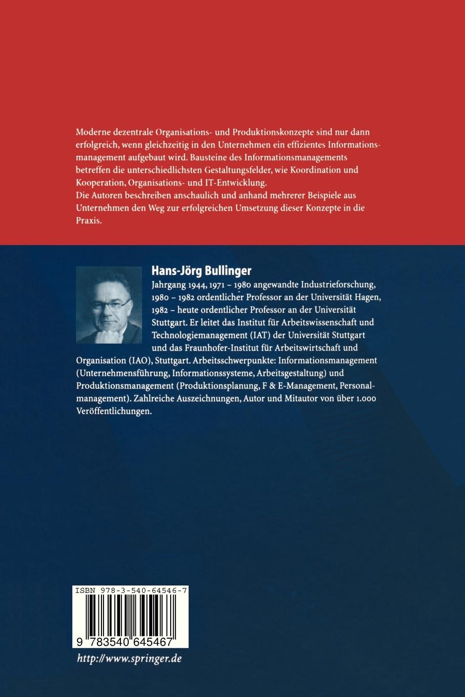 Rückseitencover Effizientes Informationsmanagement in dezentralen Organisationsstrukturen
