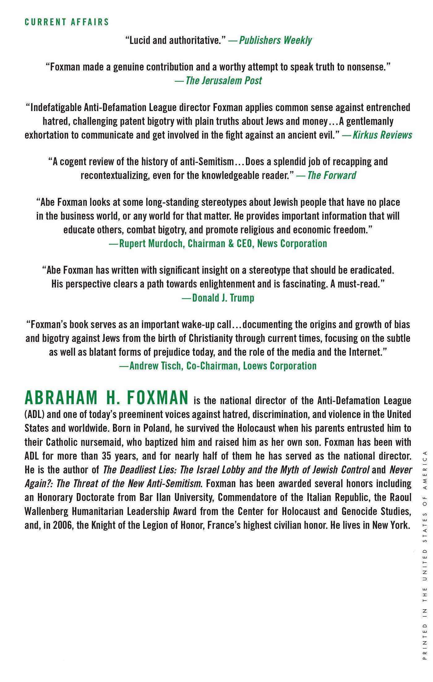 Rückseitencover Jews and Money