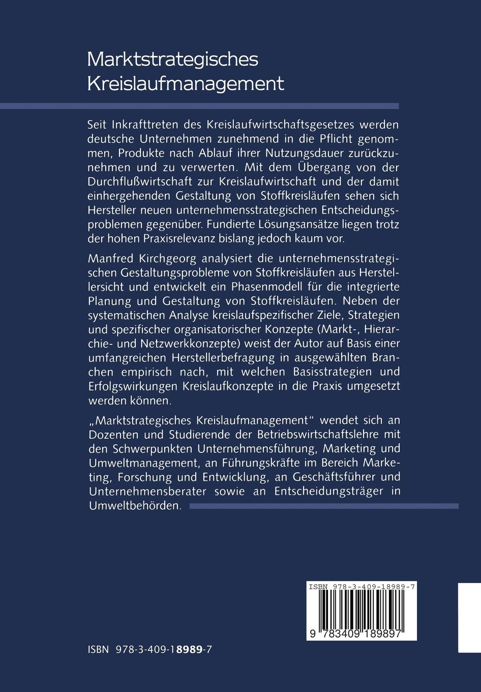Rückseitencover Marktstrategisches Kreislaufmanagement