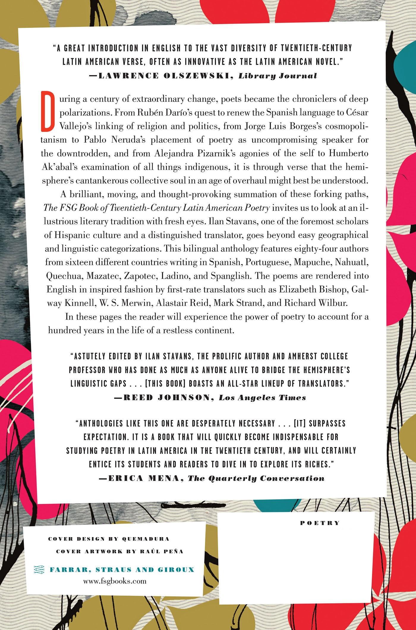 Rückseitencover FSG Book of Twentieth-Century Latin American Poetry