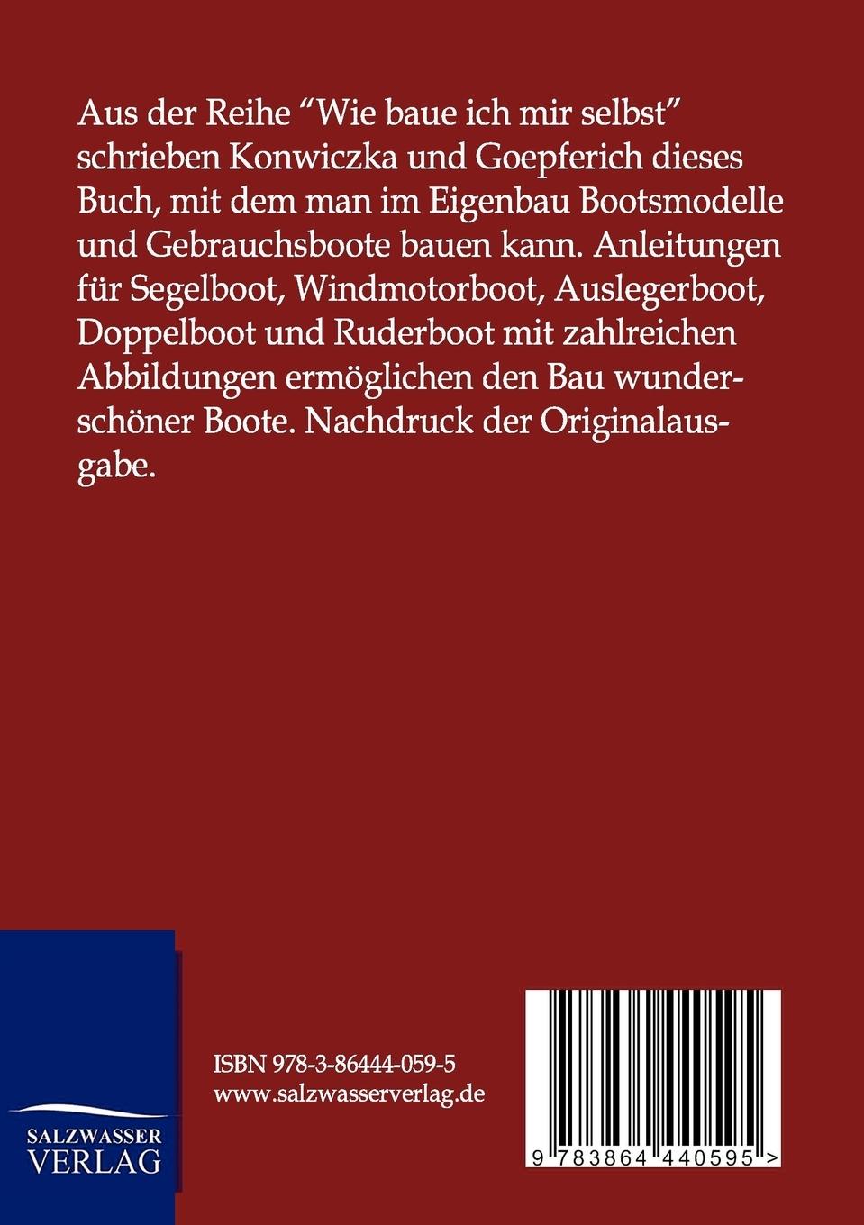 Rückseitencover Bootsmodelle und Gebrauchsboote