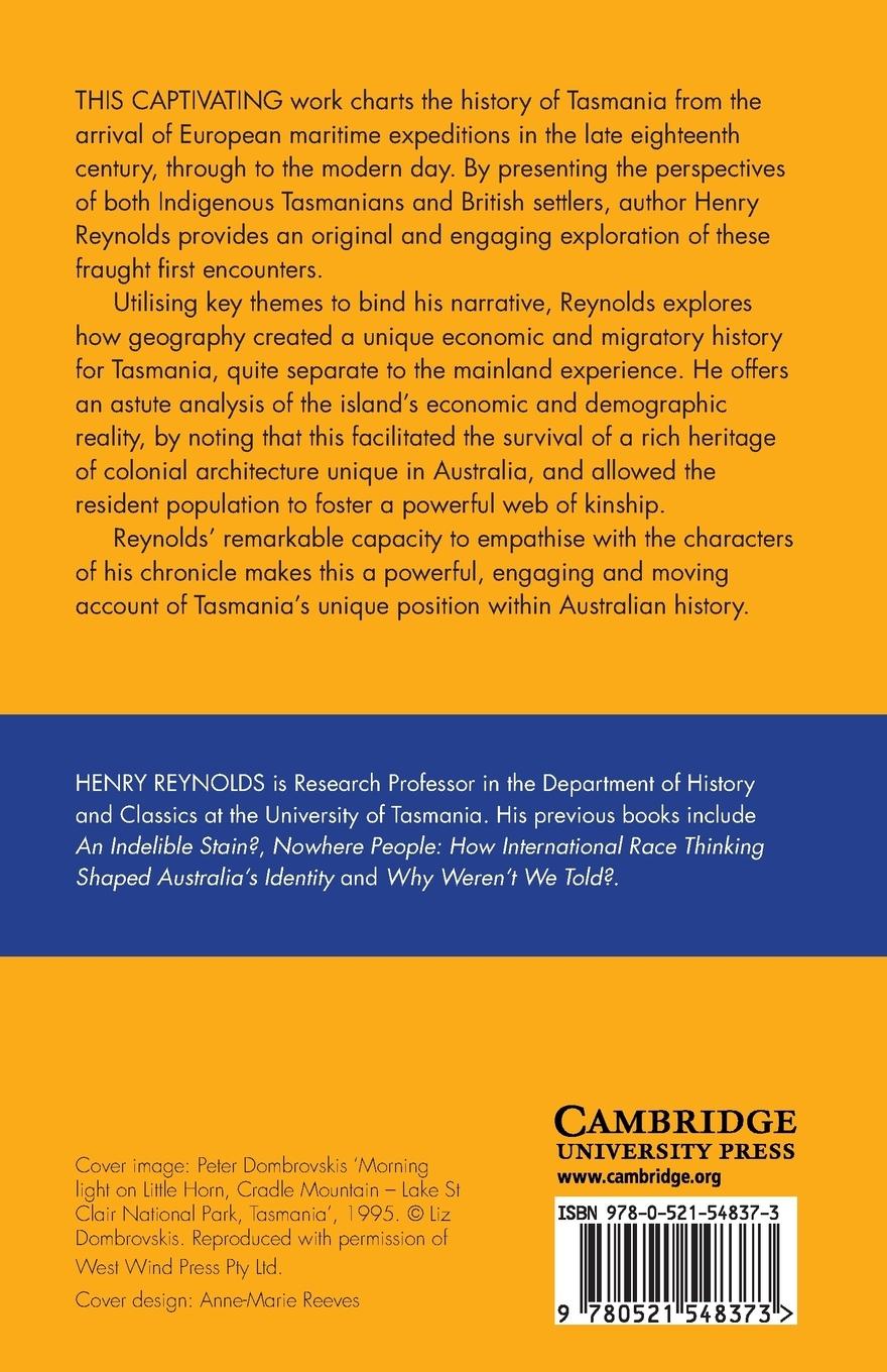 Rückseitencover A History of Tasmania