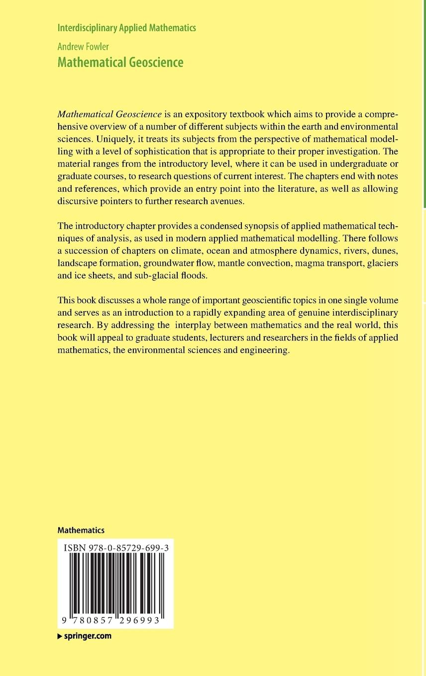 Rückseitencover Mathematical Geoscience
