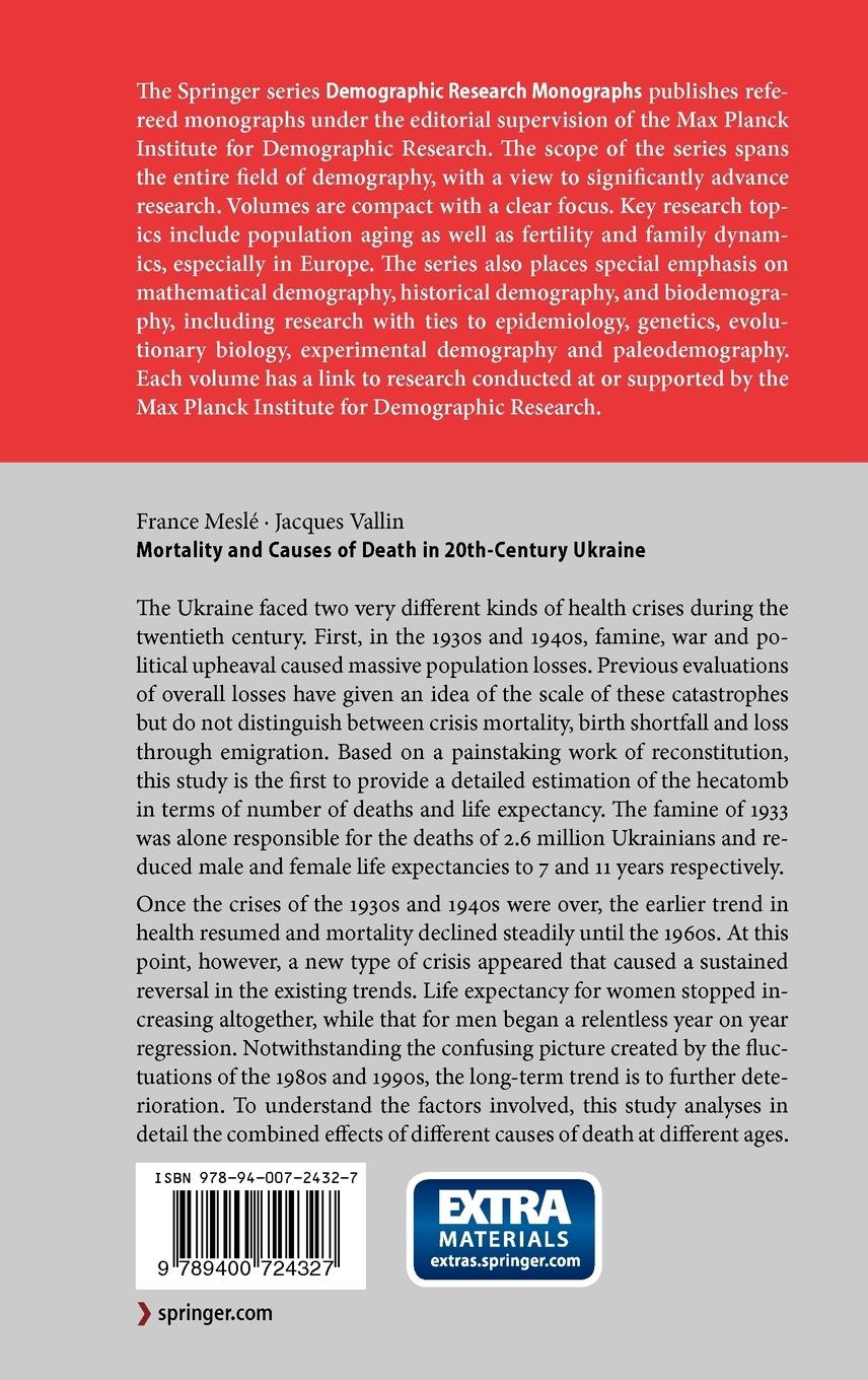 Rückseitencover Mortality and Causes of Death in 20th-Century Ukraine