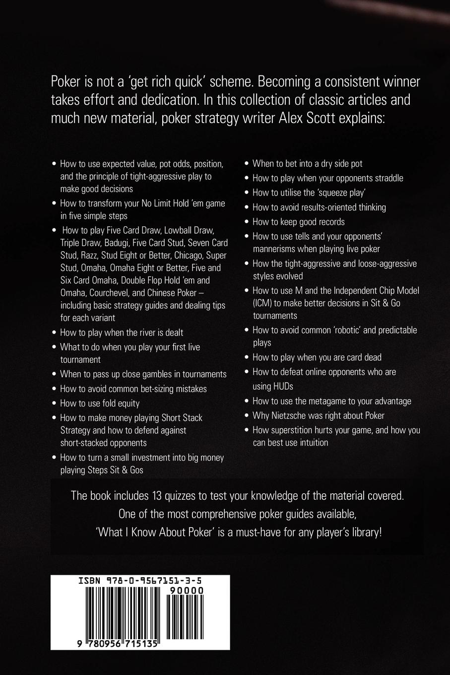 Rückseitencover What I Know About Poker