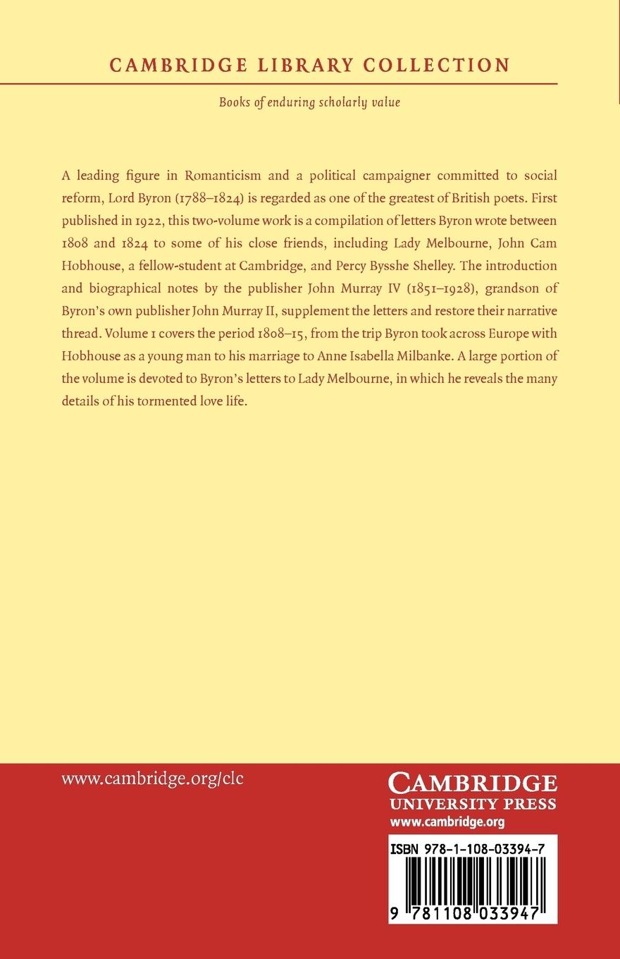 Rückseitencover Lord Byron's Correspondence