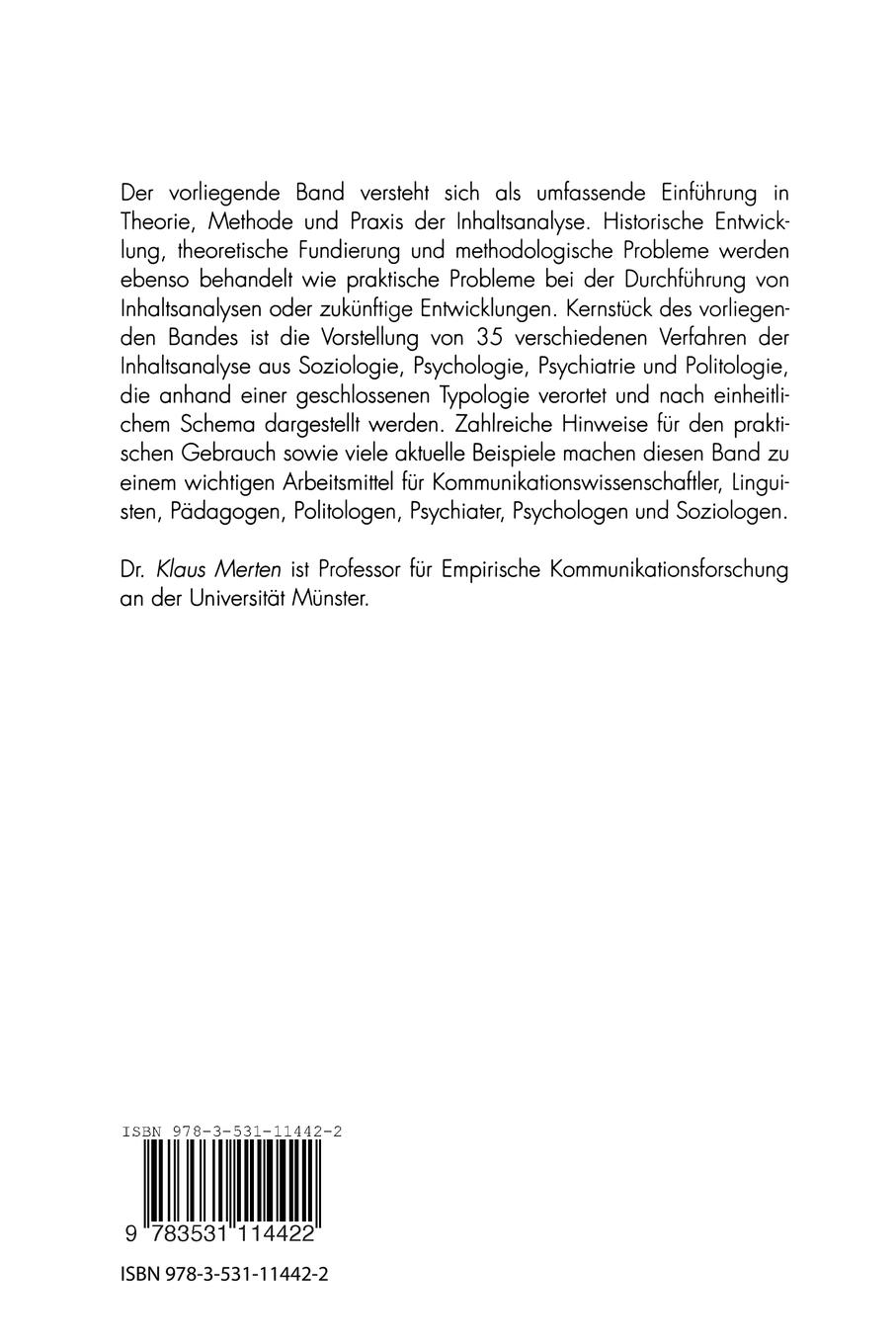 Rückseitencover Inhaltsanalyse