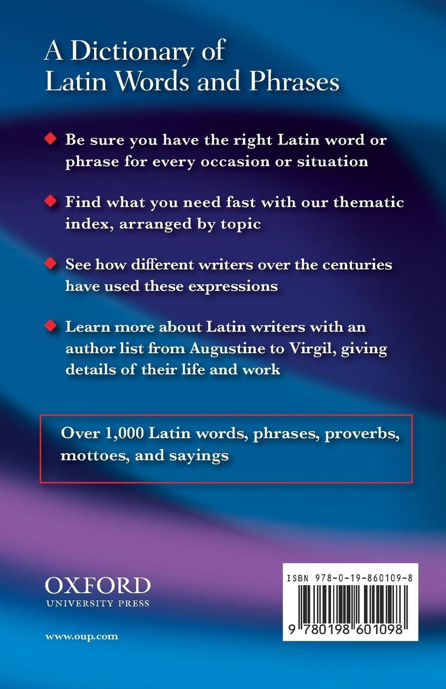 Rückseitencover Dictionary of Latin Words and Phrases
