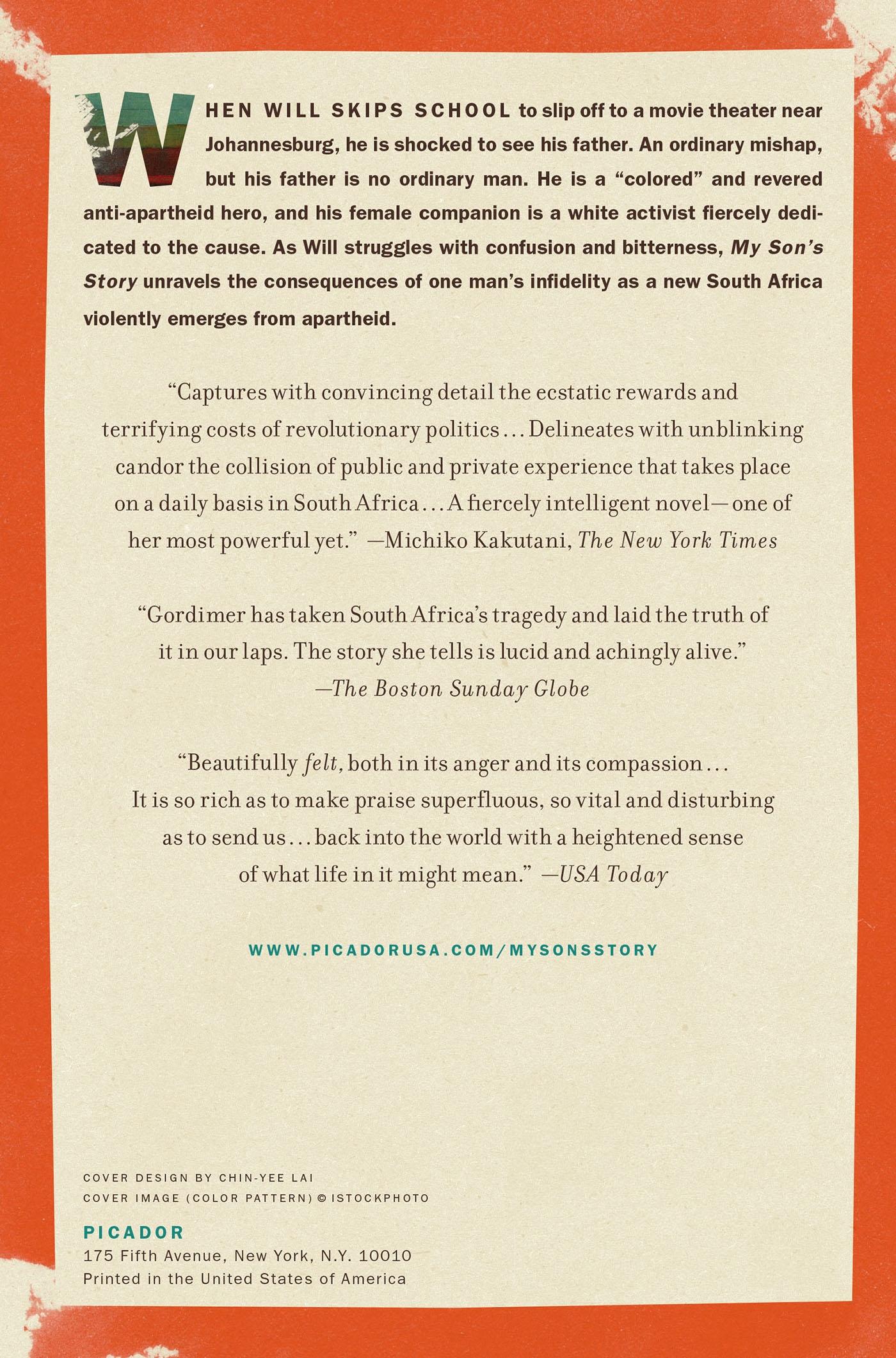 Rückseitencover MY SON'S STORY