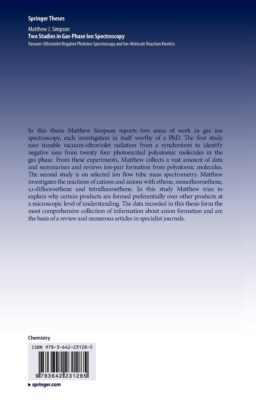 Rückseitencover Two Studies in Gas-Phase Ion Spectroscopy
