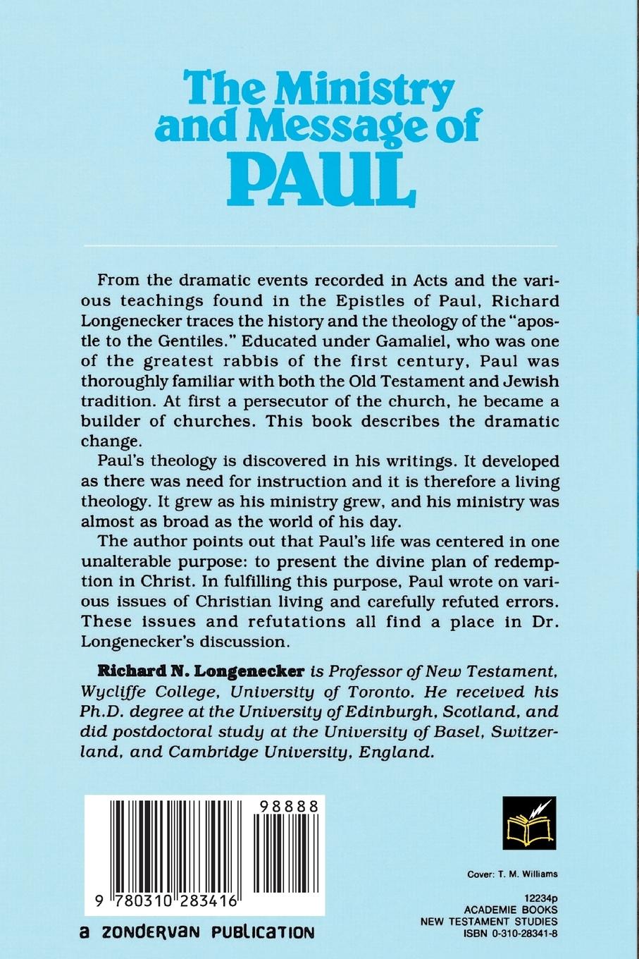 Rückseitencover The Ministry and Message of Paul