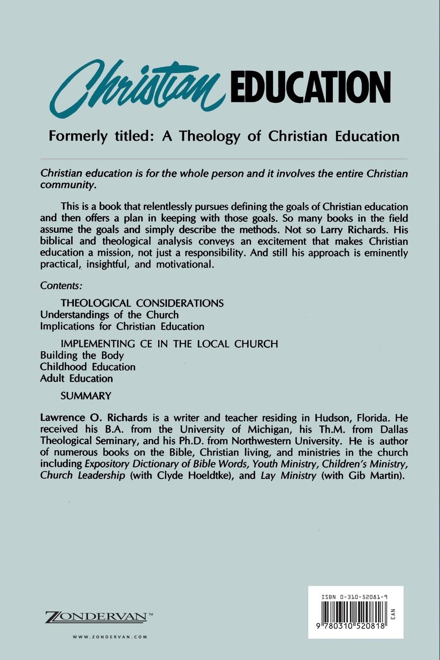 Rückseitencover Christian Education
