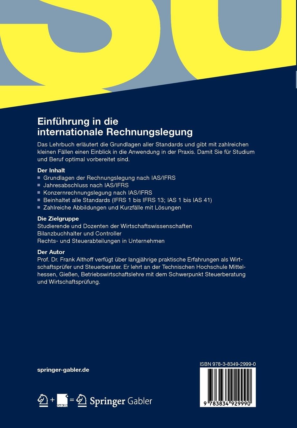 Rückseitencover Einführung in die internationale Rechnungslegung
