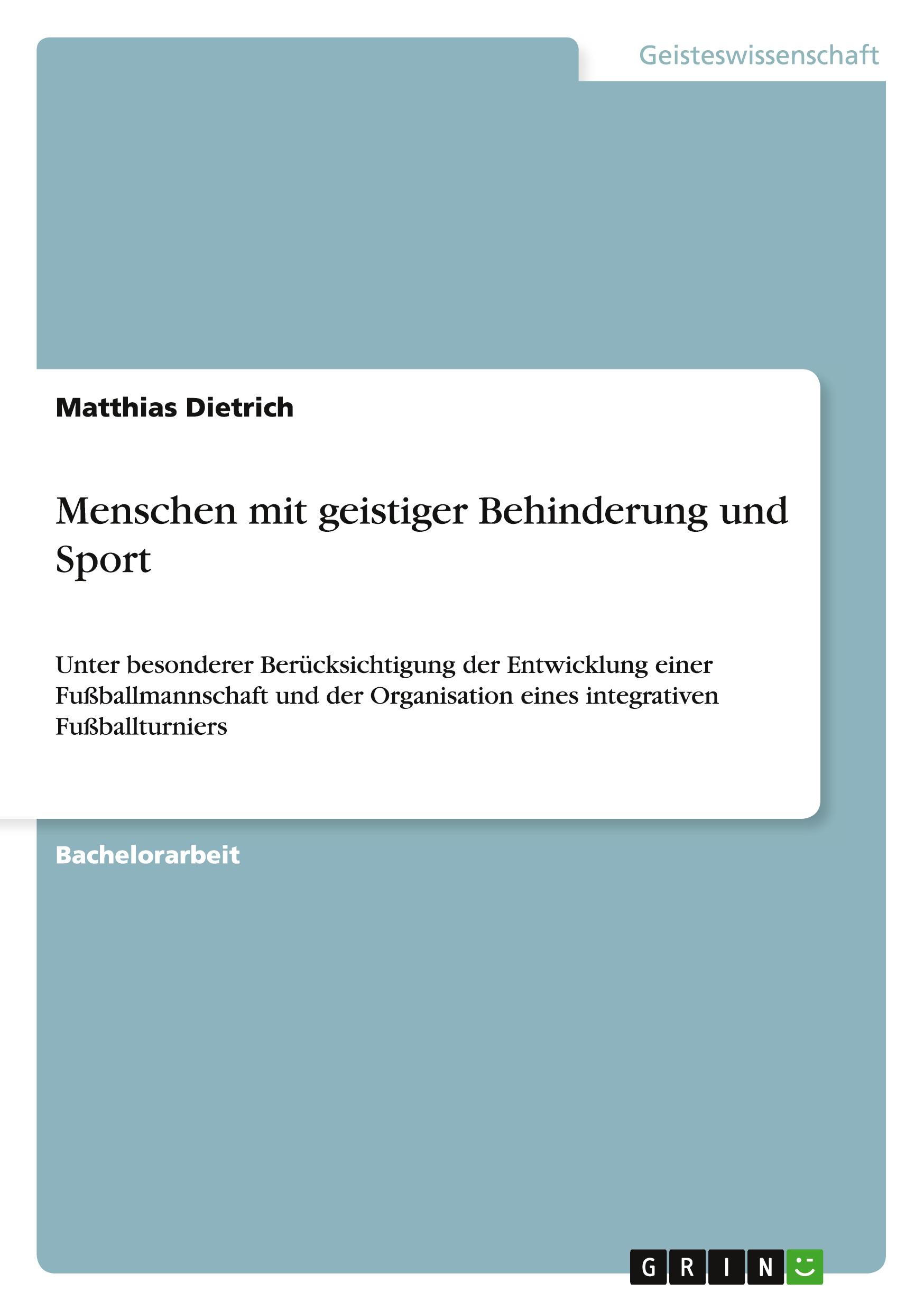 Vorderes Coverbild Menschen mit geistiger Behinderung und Sport