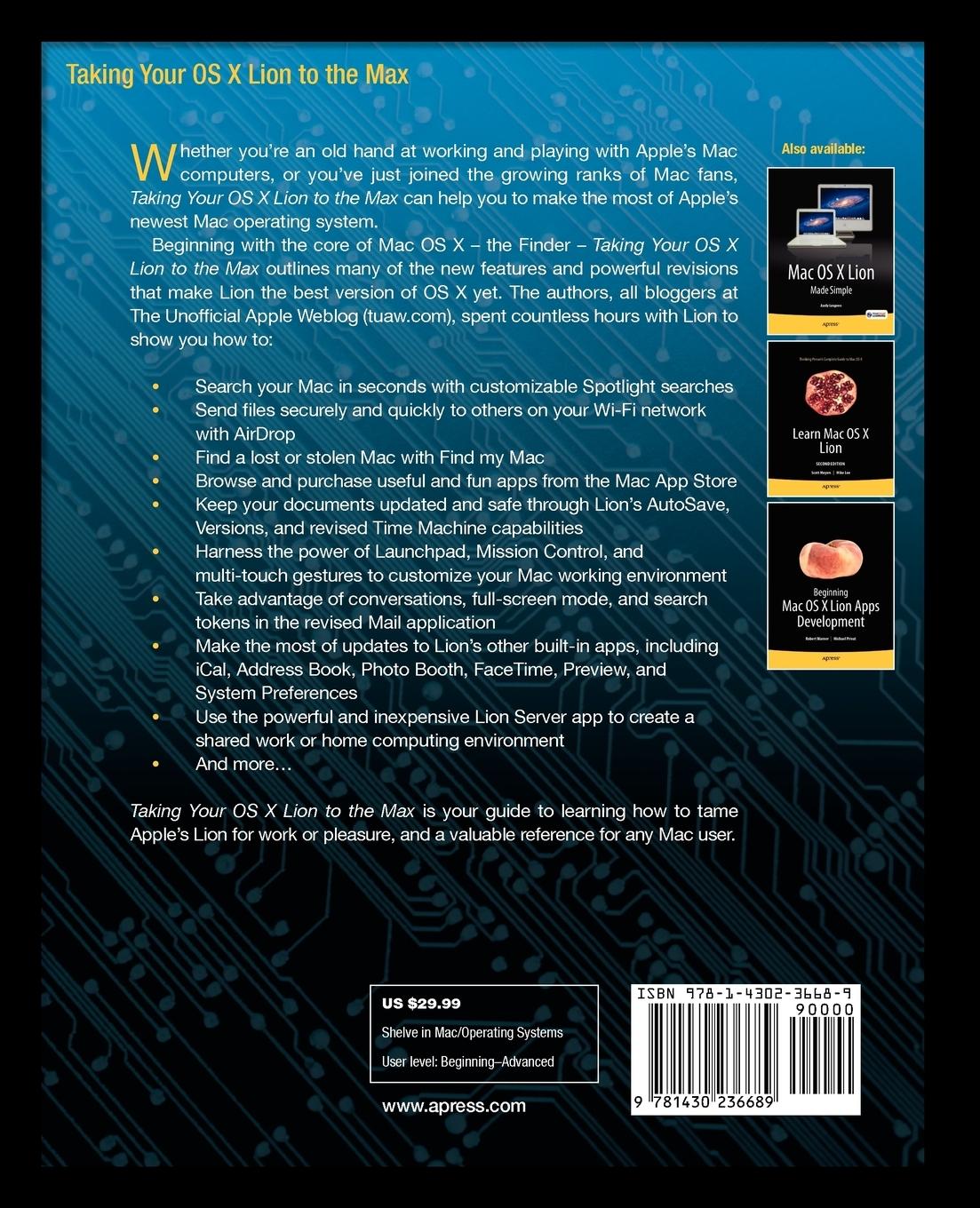 Rückseitencover Taking Your OS X Lion to the Max