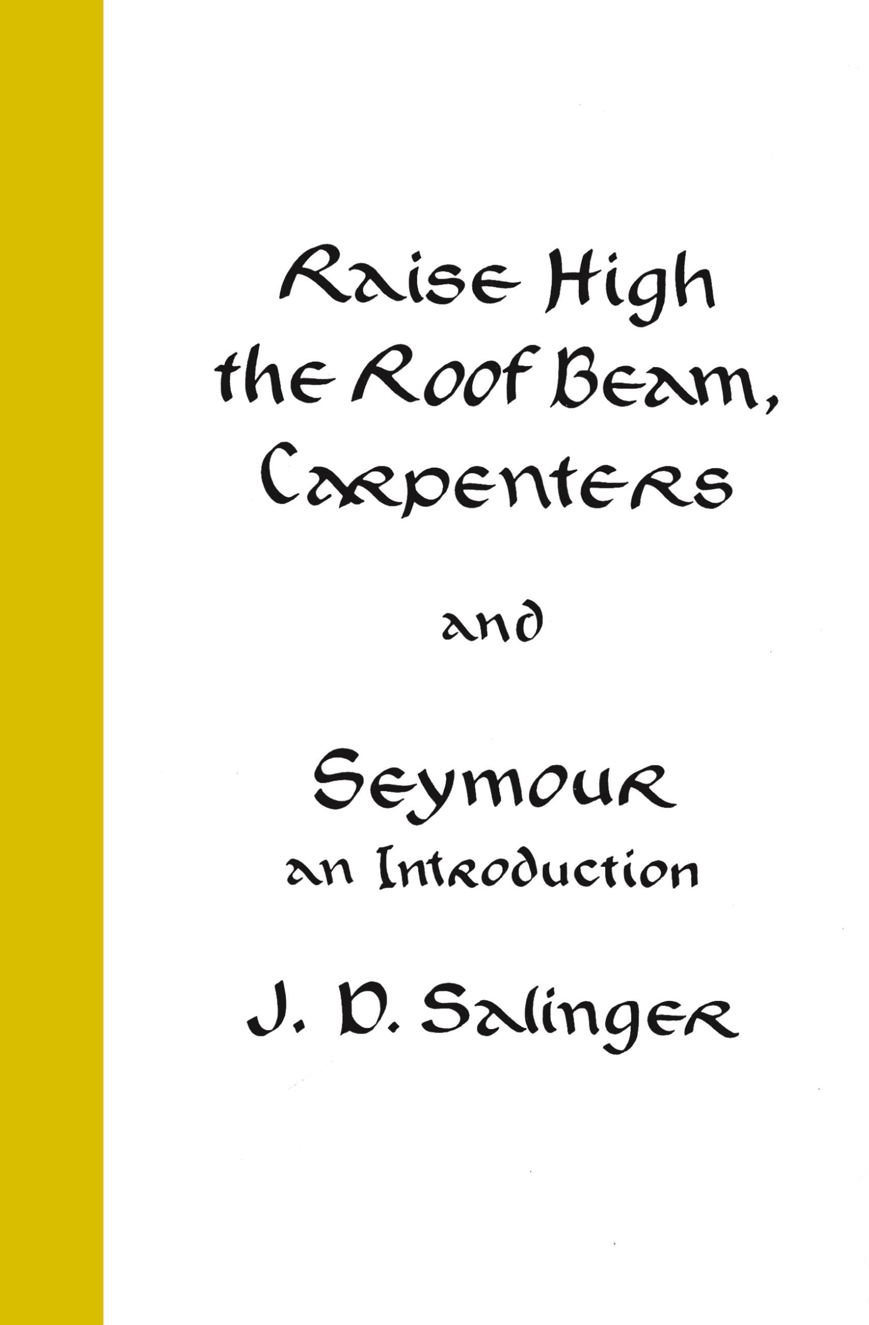 Vorderes Coverbild Raise High the Roof Beam, Carpenters and Seymour