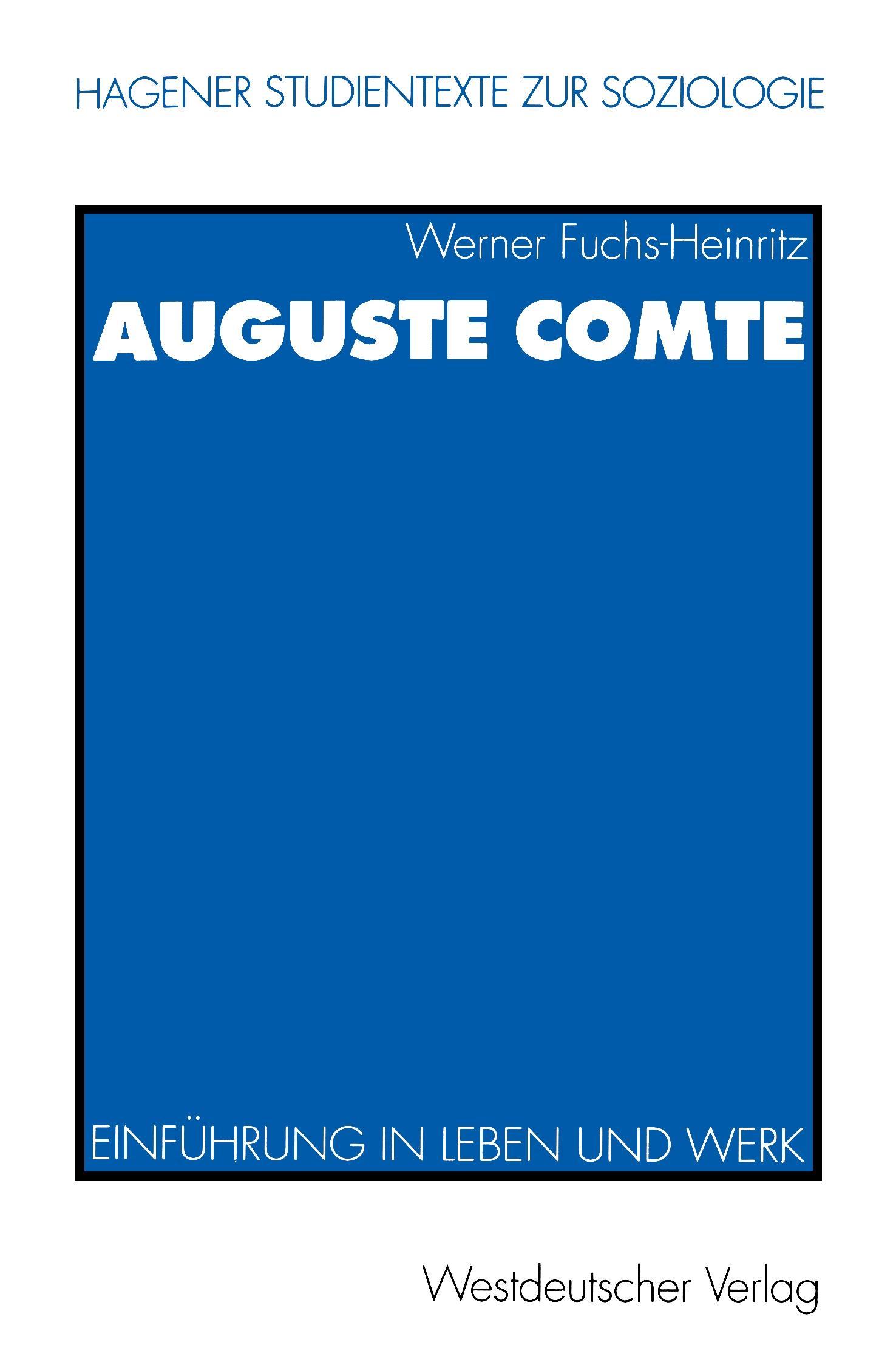 Vorderes Coverbild Auguste Comte