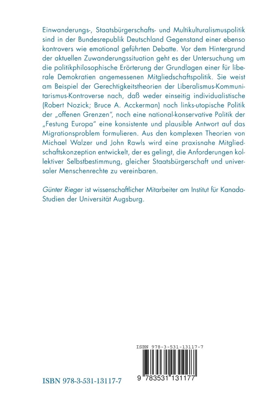 Rückseitencover Einwanderung und Gerechtigkeit