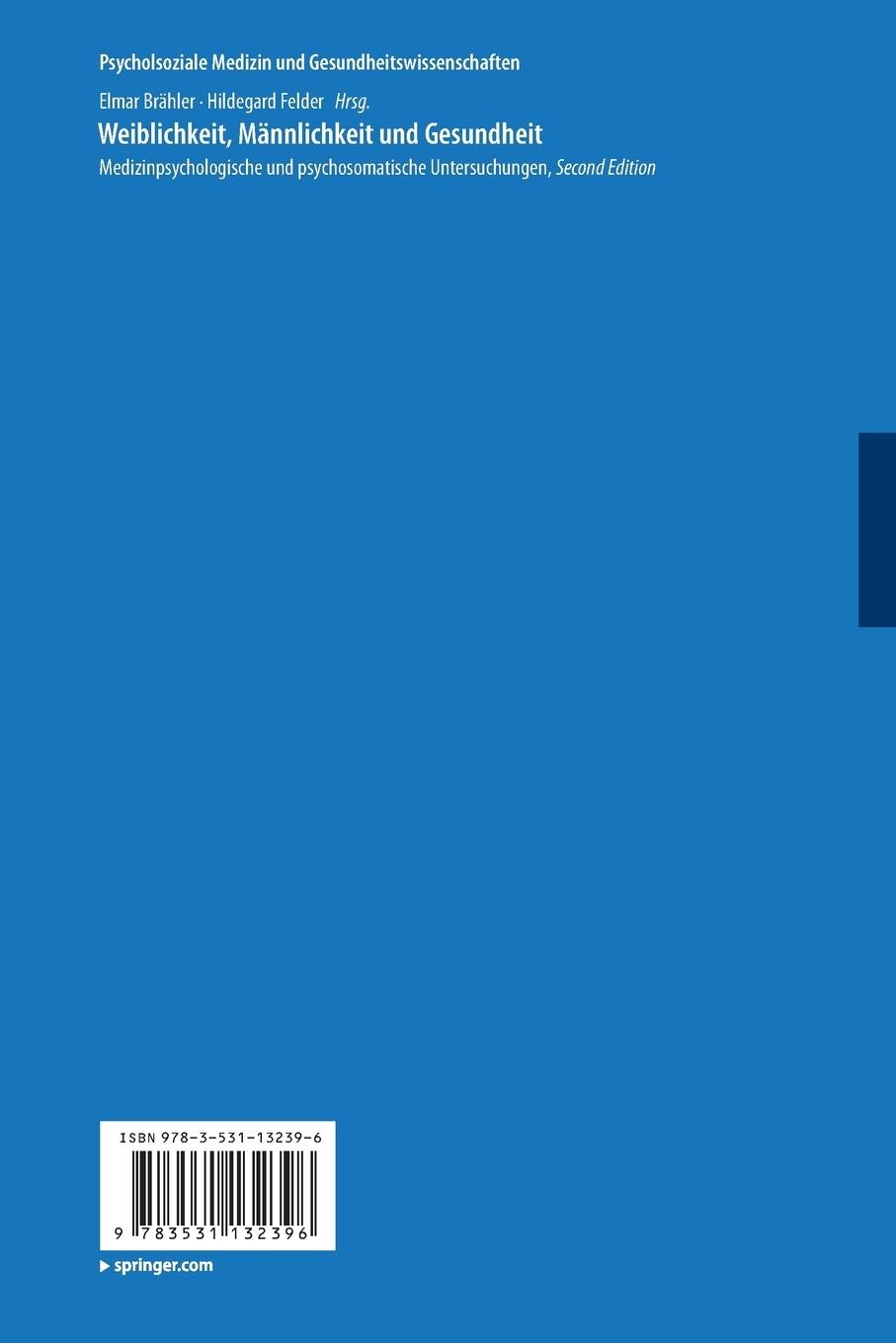 Rückseitencover Weiblichkeit, Männlichkeit und Gesundheit