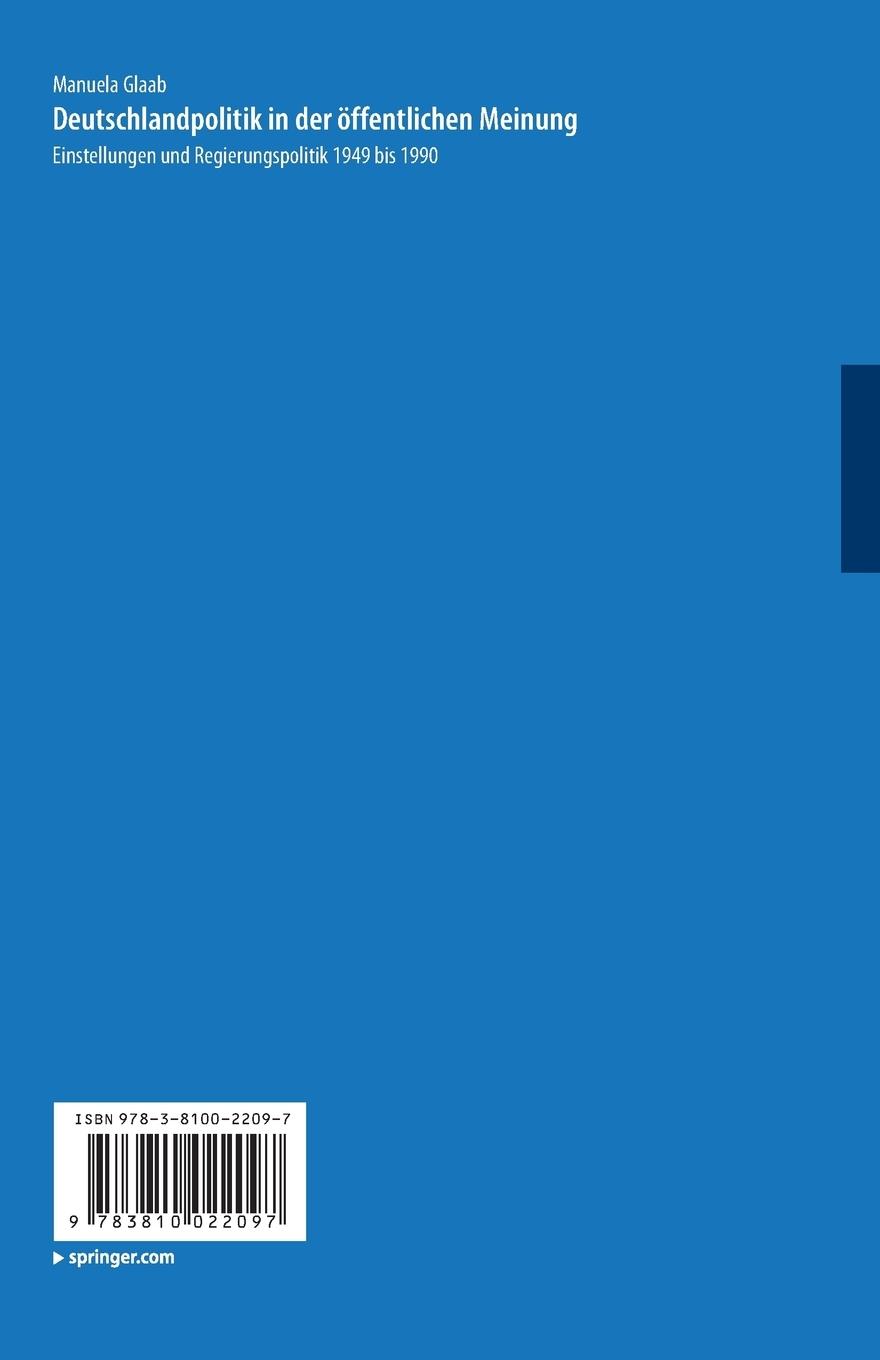 Rückseitencover Deutschlandpolitik in der öffentlichen Meinung