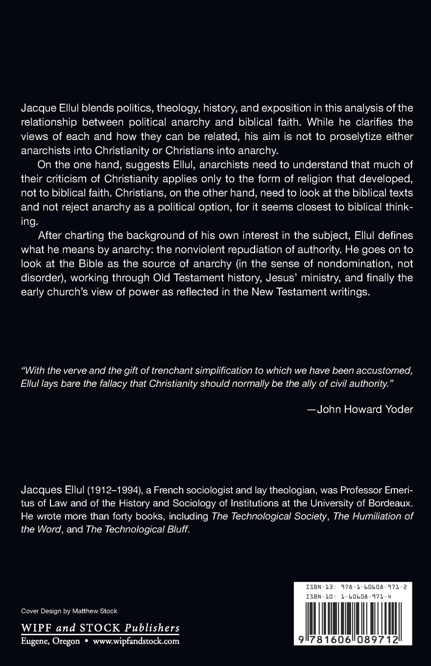 Rückseitencover Anarchy and Christianity