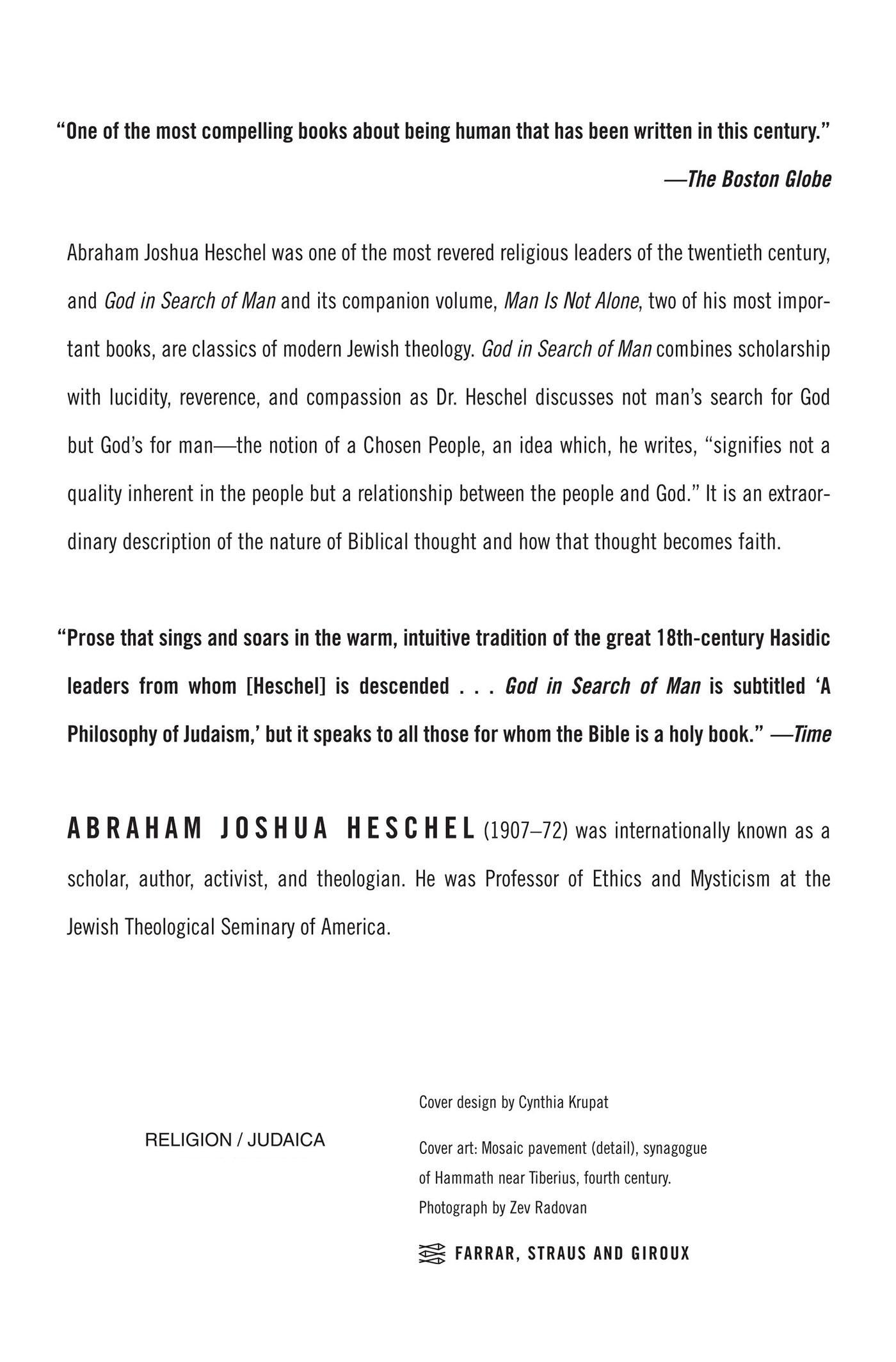 Rückseitencover God in Search of Man