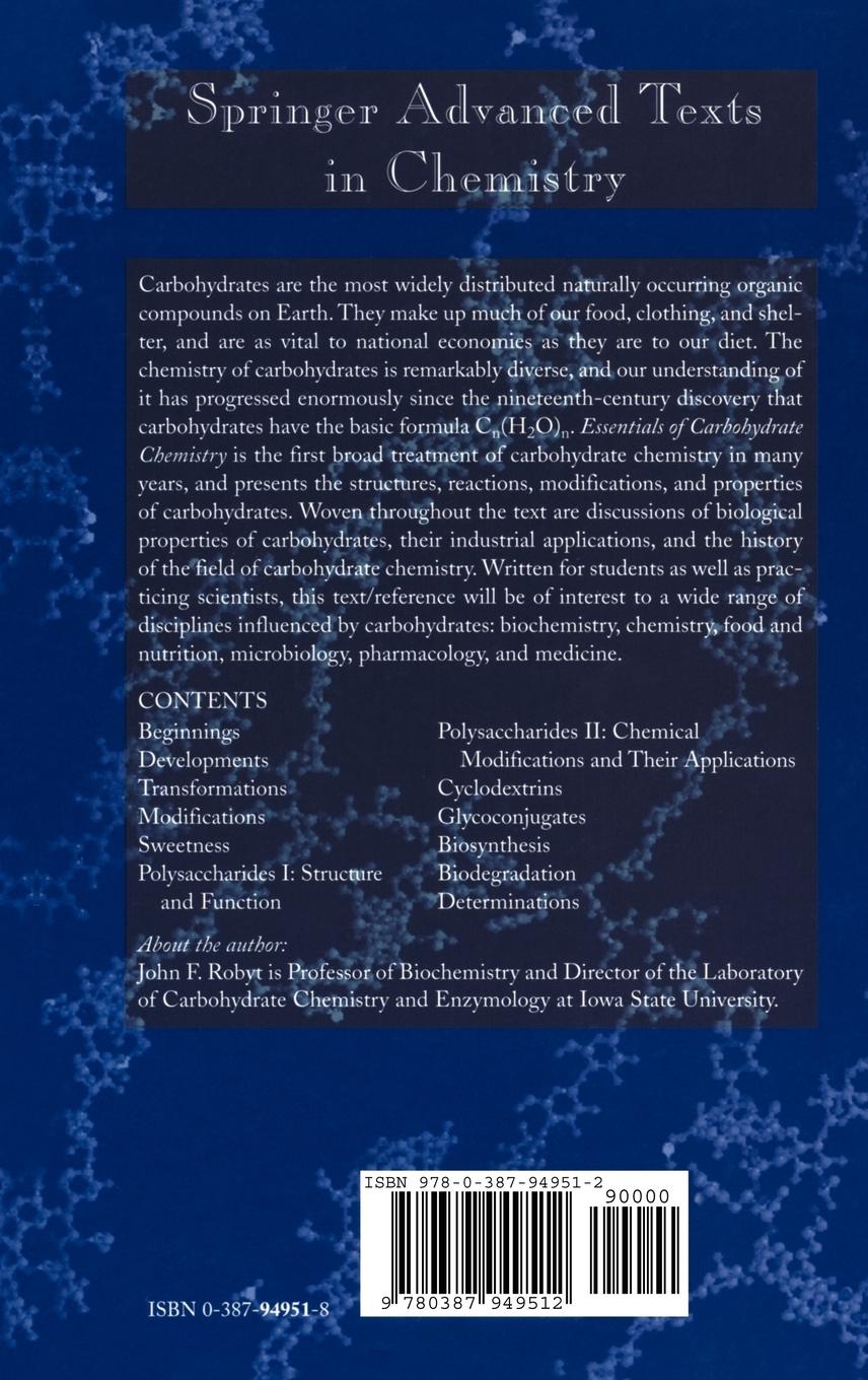 Rückseitencover Essentials of Carbohydrate Chemistry