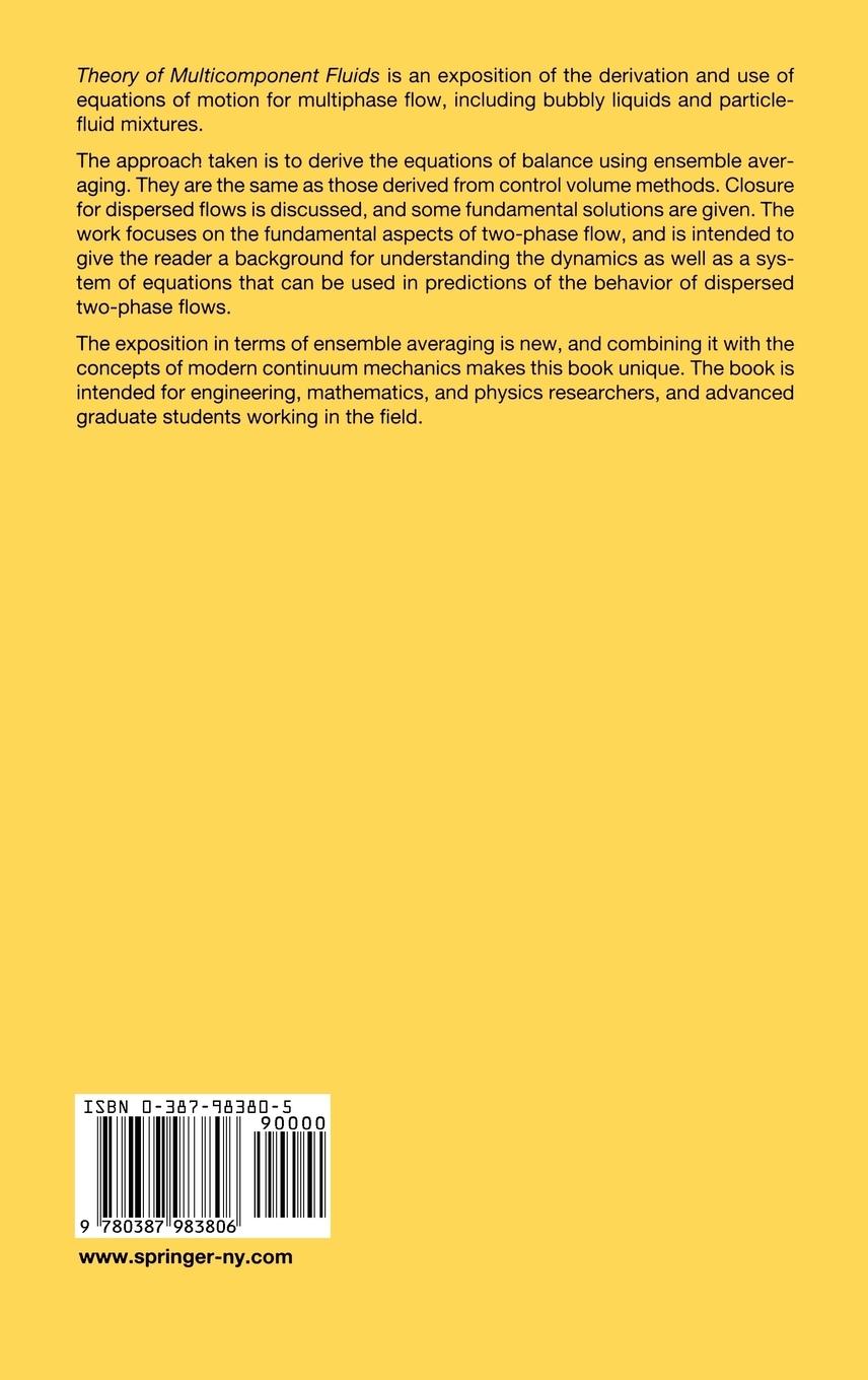 Rückseitencover Theory of Multicomponent Fluids