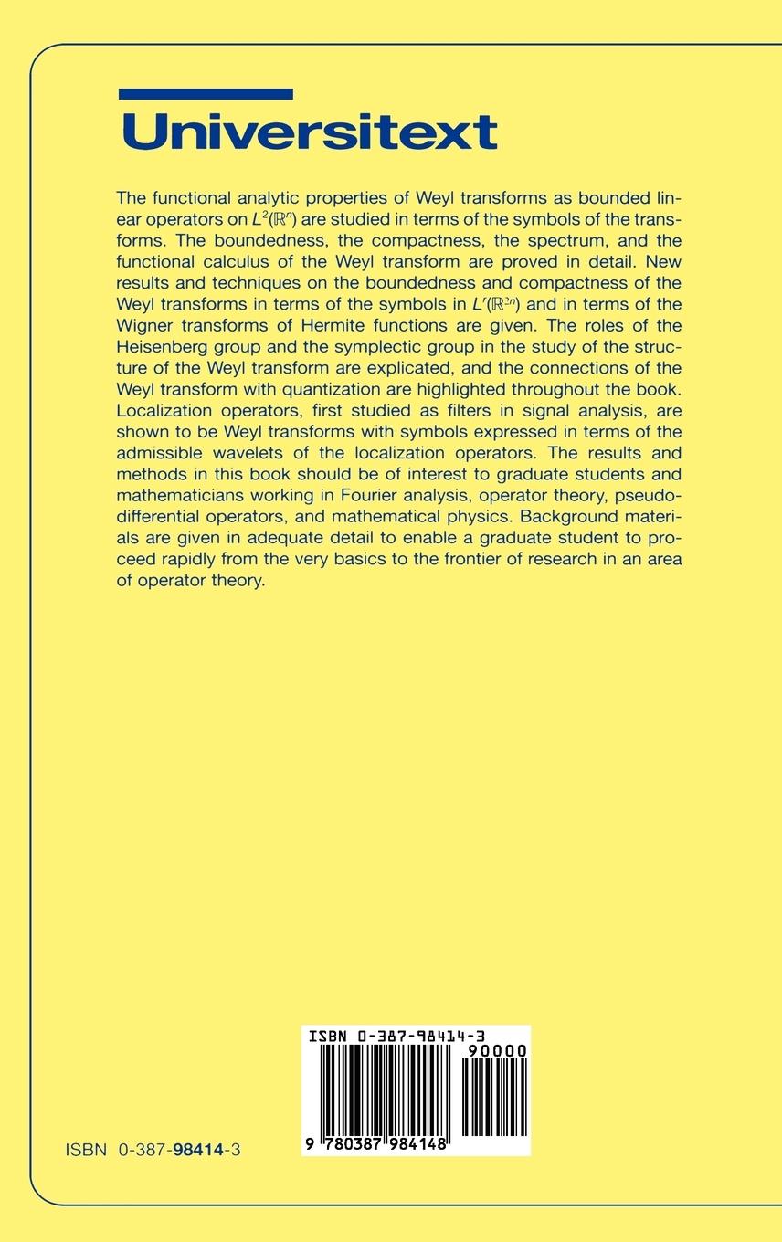 Rückseitencover Weyl Transforms