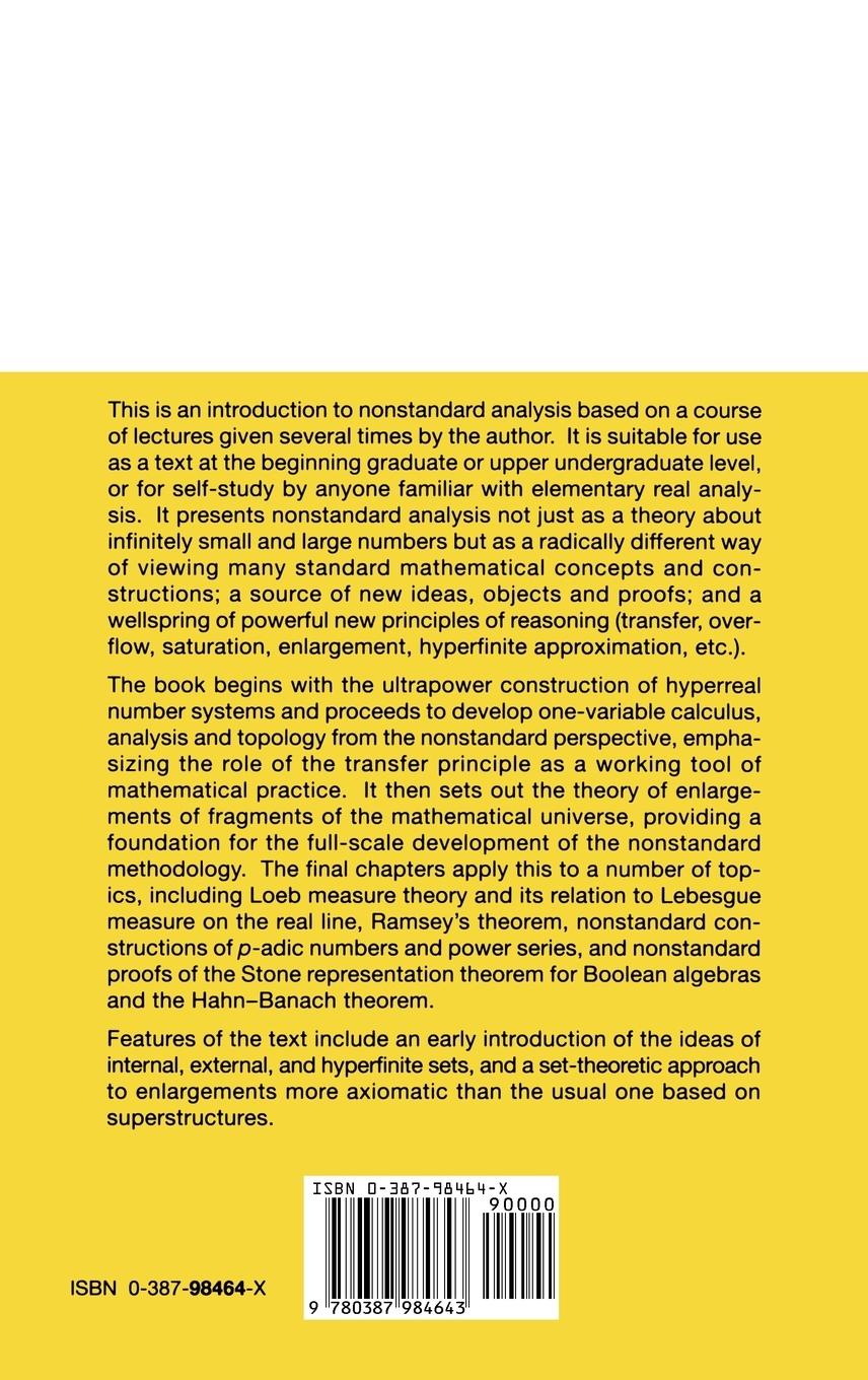 Rückseitencover Lectures on the Hyperreals