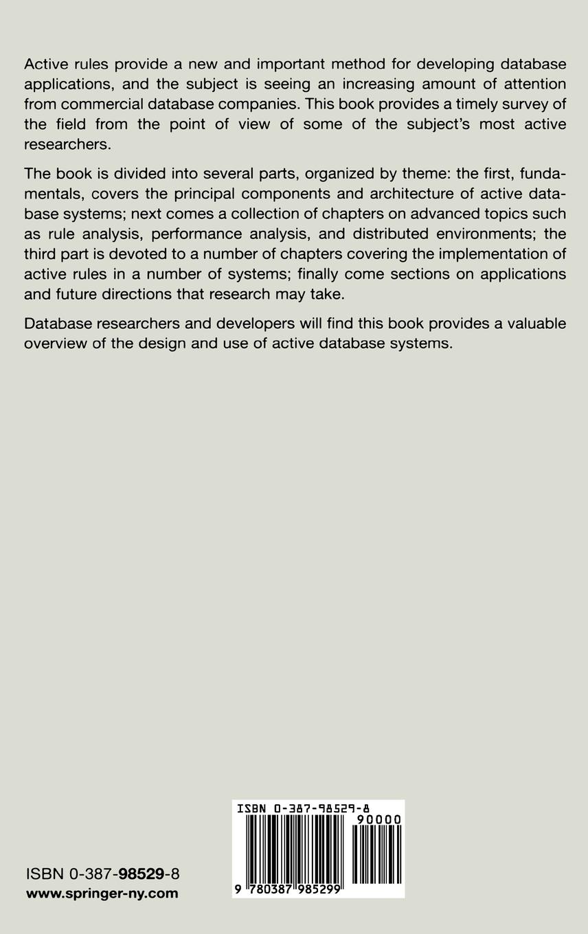 Rückseitencover Active Rules in Database Systems