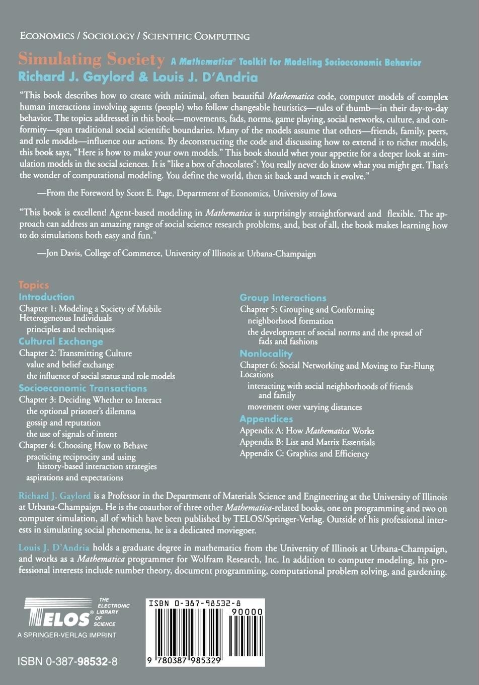 Rückseitencover Simulating Society