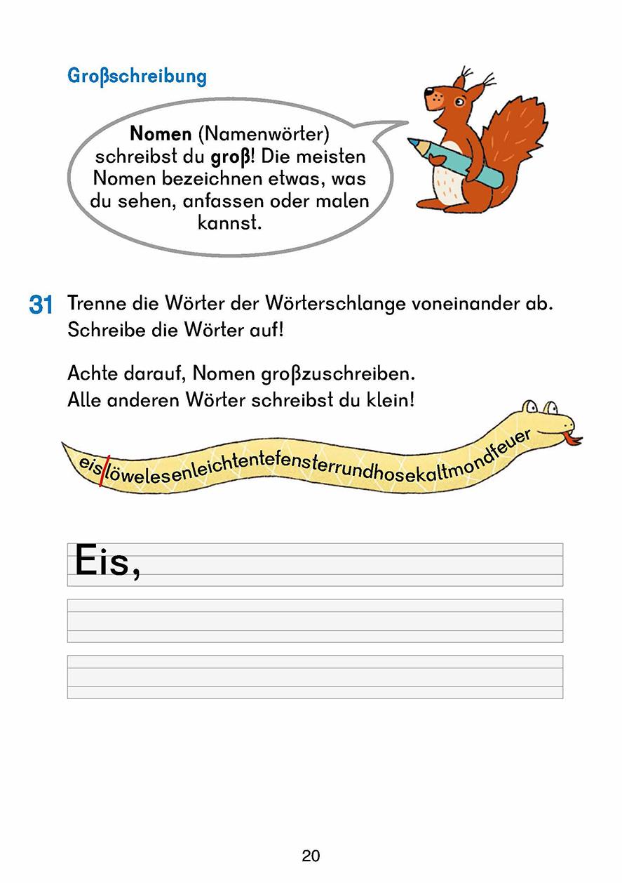 Beispielinhalt (Bild) Rechtschreiben und Diktate 2. Klasse