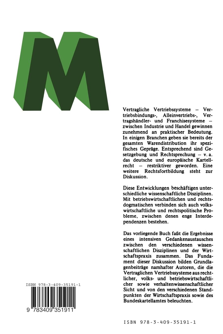 Rückseitencover Vertragliche Vertriebssysteme zwischen Industrie und Handel