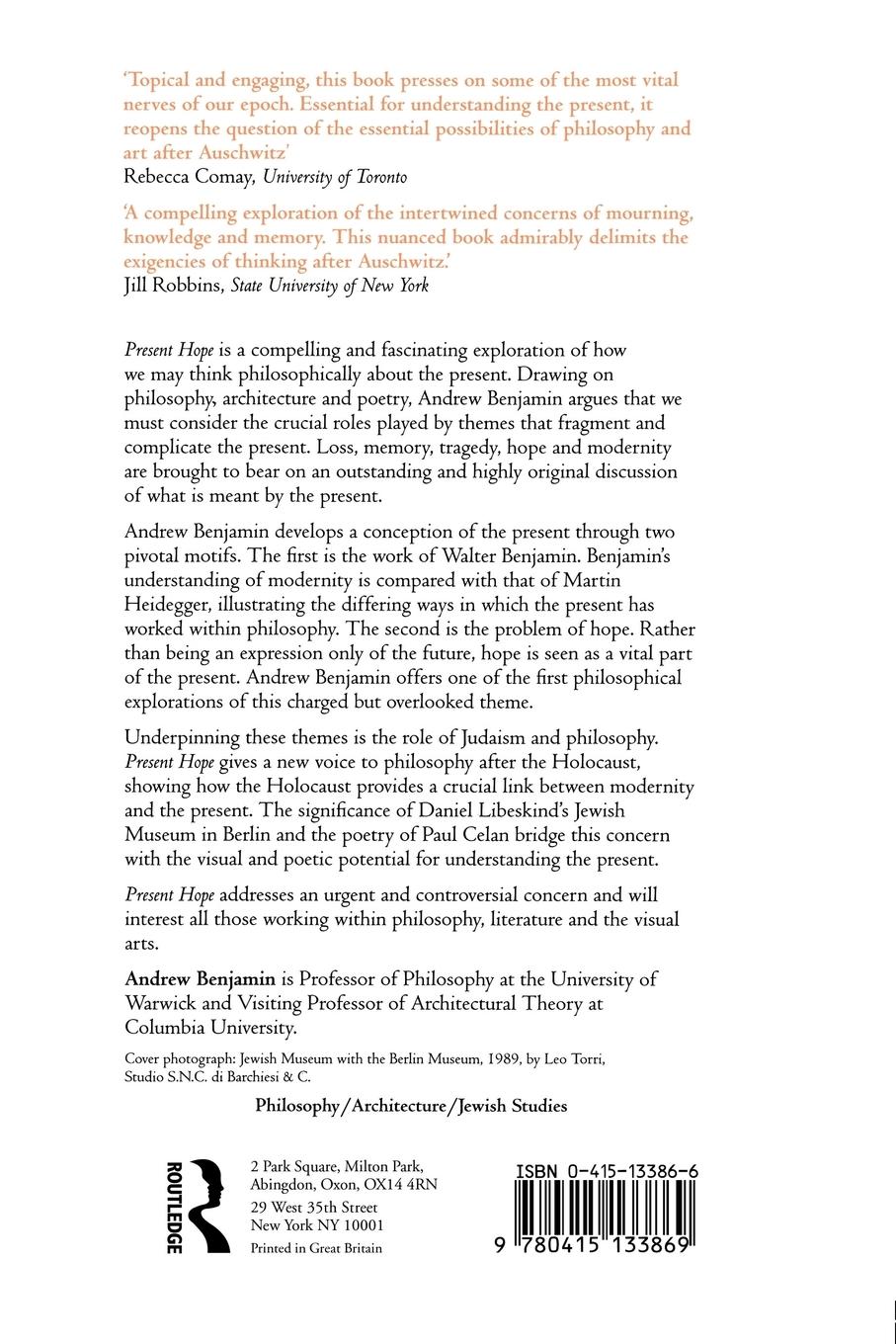 Rückseitencover Present Hope