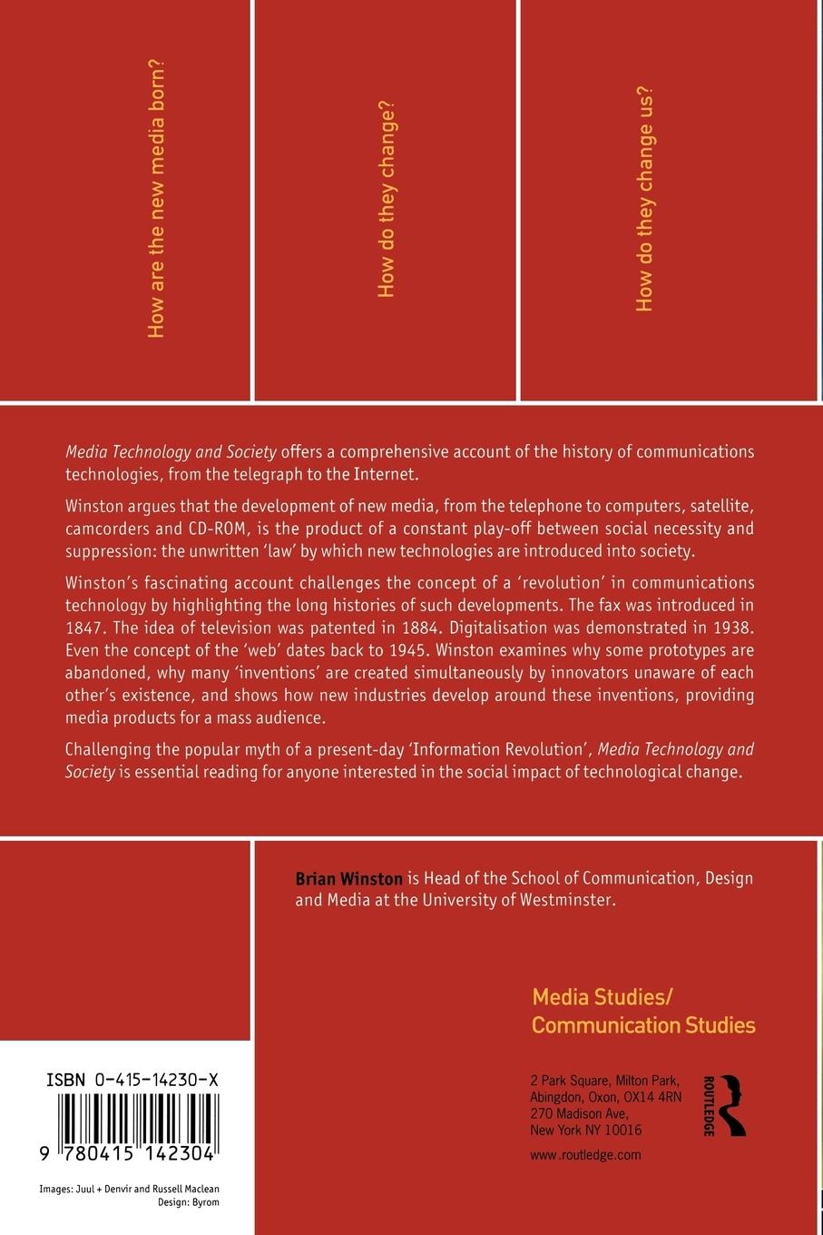 Rückseitencover Media Technology and Society