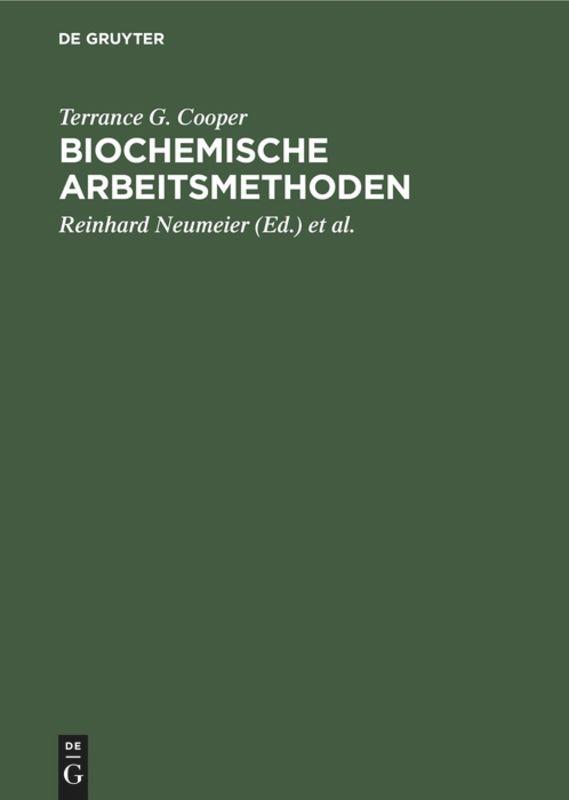Vorderes Coverbild Biochemische Arbeitsmethoden