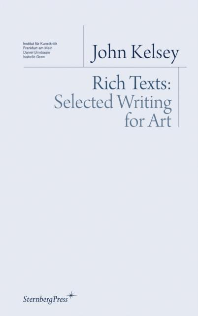 Vorderes Coverbild Rich Texts - Selected Writing for Art