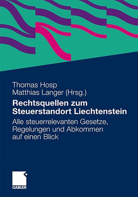 Vorderes Coverbild Rechtsquellen zum Steuerstandort Liechtenstein