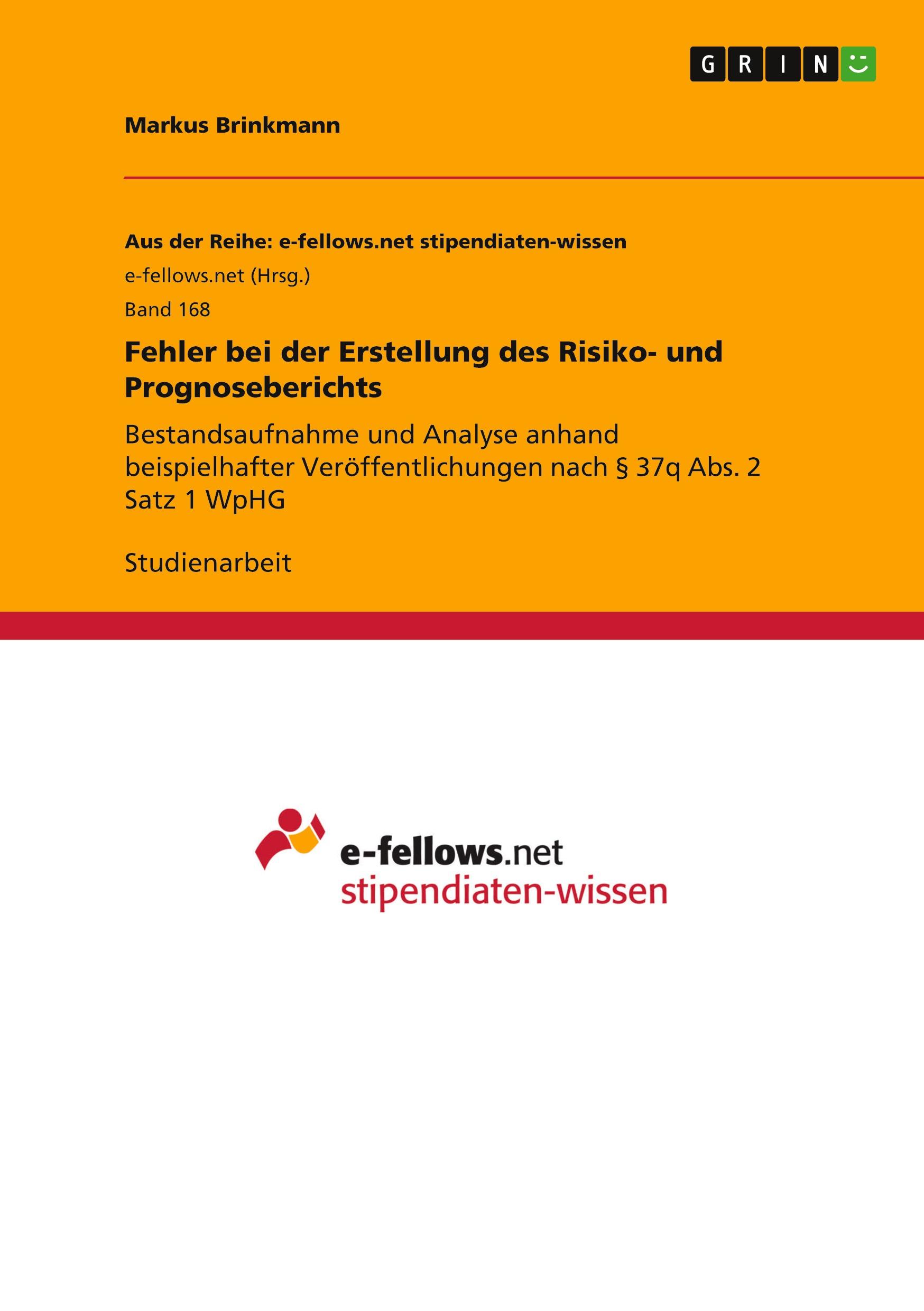 Vorderes Coverbild Fehler bei der Erstellung des Risiko- und Prognoseberichts