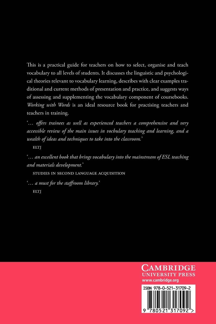 Rückseitencover Working with Words