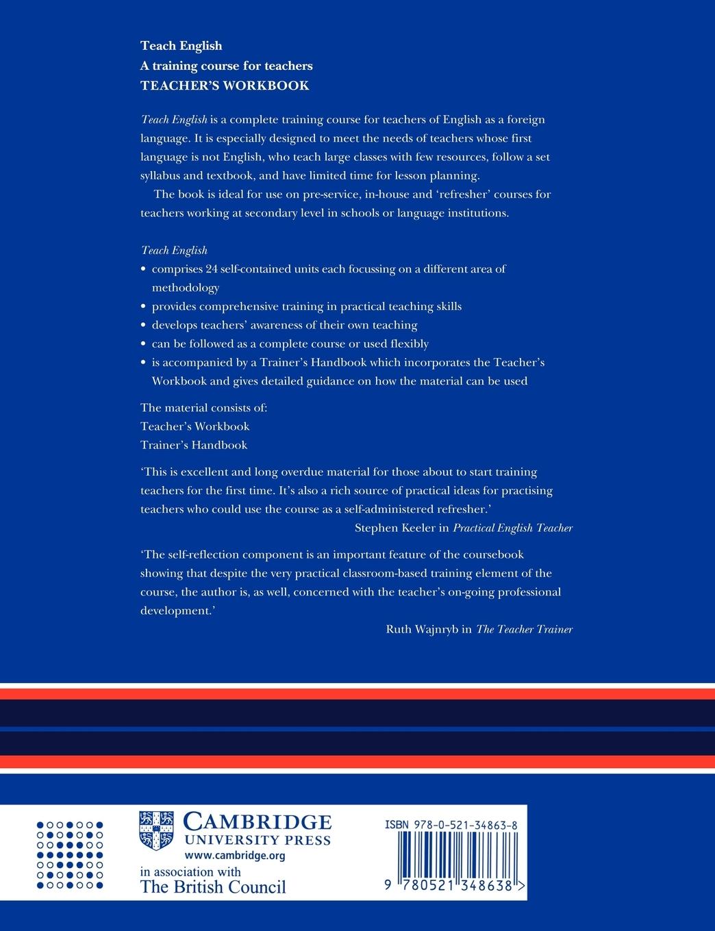 Rückseitencover Teach English Teacher's Workbook