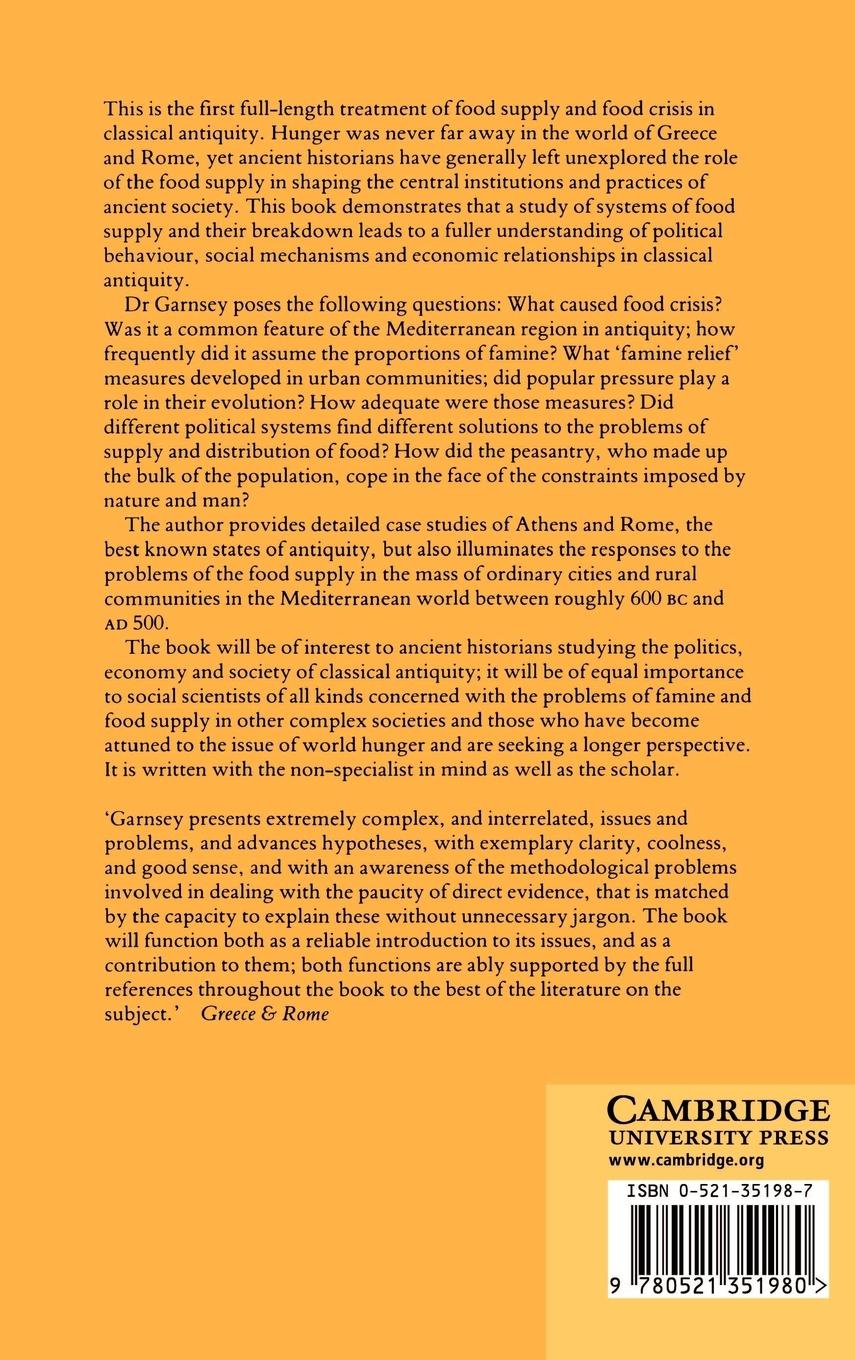 Rückseitencover Famine and Food Supply in the Graeco-Roman World