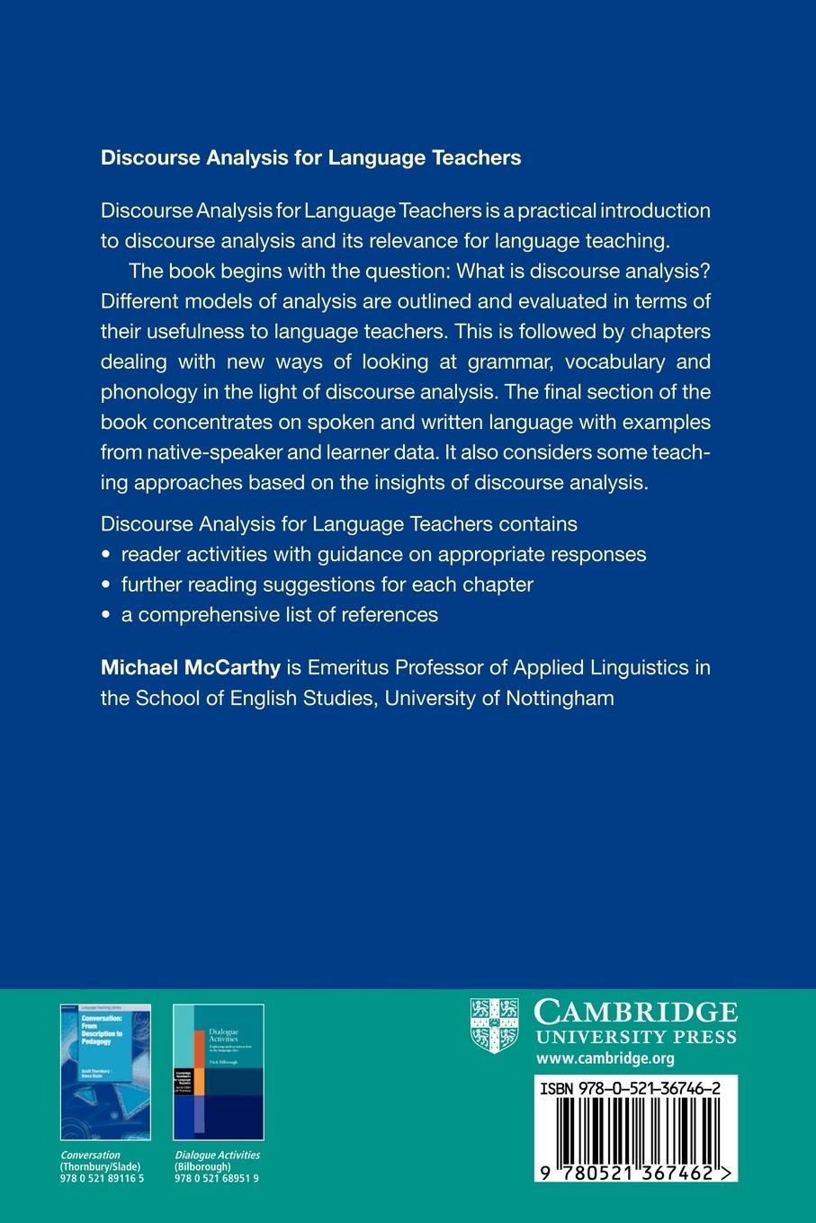 Rückseitencover Discourse Analysis for Language Teachers