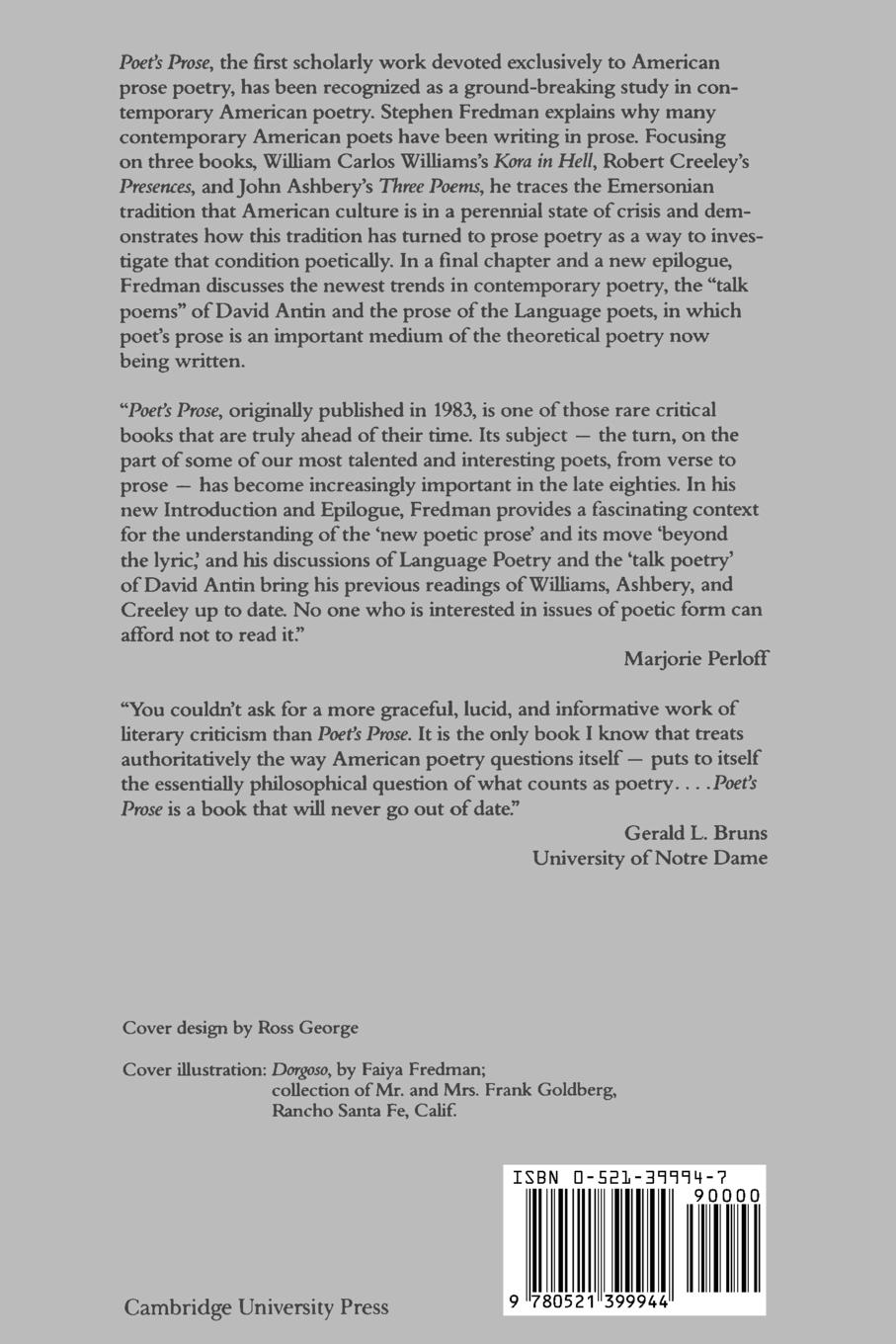 Rückseitencover Poet's Prose