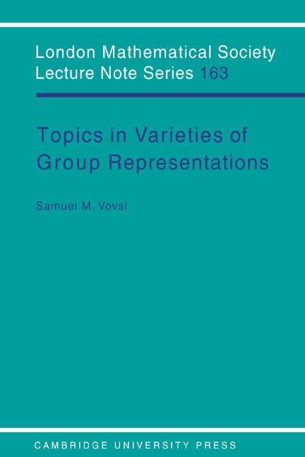 Vorderes Coverbild Topics in Varieties of Group Representations