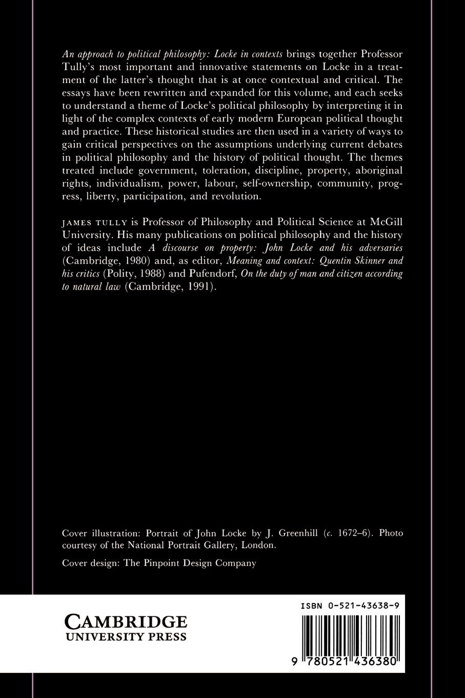 Rückseitencover An Approach to Political Philosophy