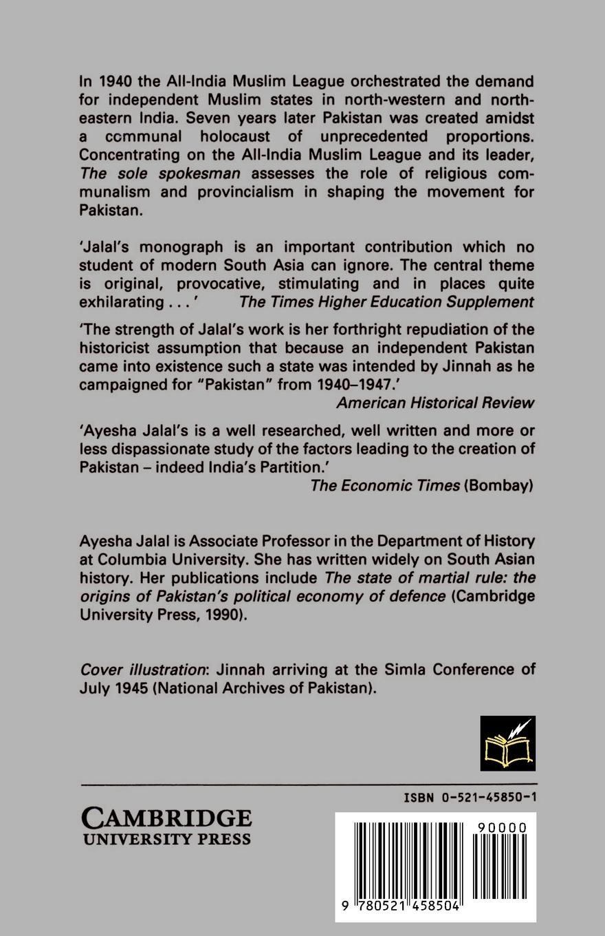 Rückseitencover The Sole Spokesman