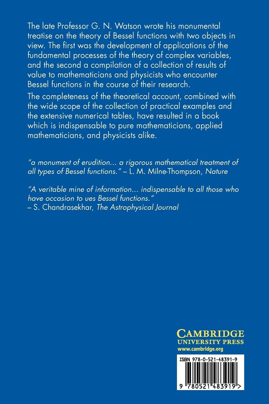 Rückseitencover A Treatise on the Theory of Bessel Functions