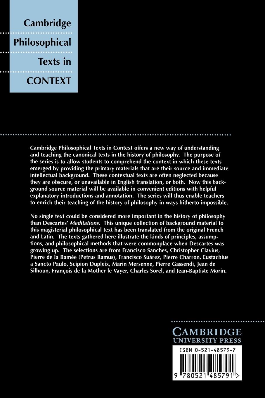 Rückseitencover Descartes' Meditations